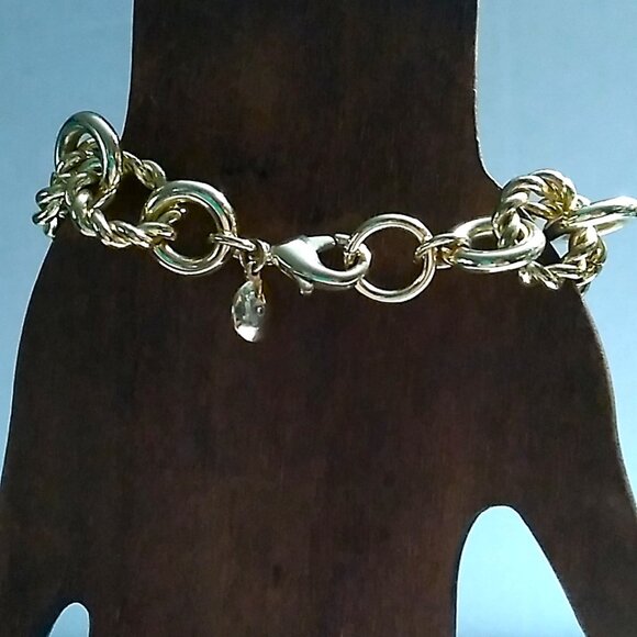 J.Crew Gold-Tone Chain Link Bracelet 8 inch Statement Jewelry Designer - Picture 12 of 13